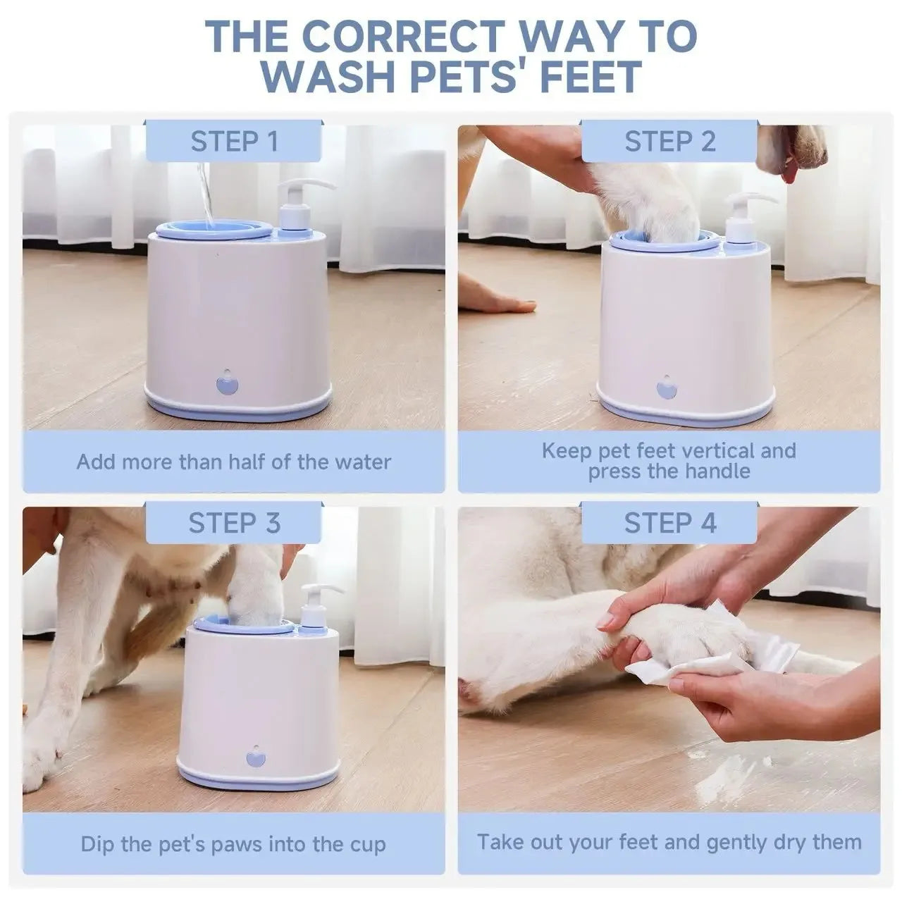 Pet Feet Washer Electrical Pet Paw Cleaner Automatic Pet Foot Cleaning Cup Portable Quick Low Noise Dog Cat Paw Cleaner